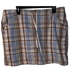 French Cuff Skort Womens 14 PLAID SCOOTER Skirt Cotton Preppy Pockets Casual